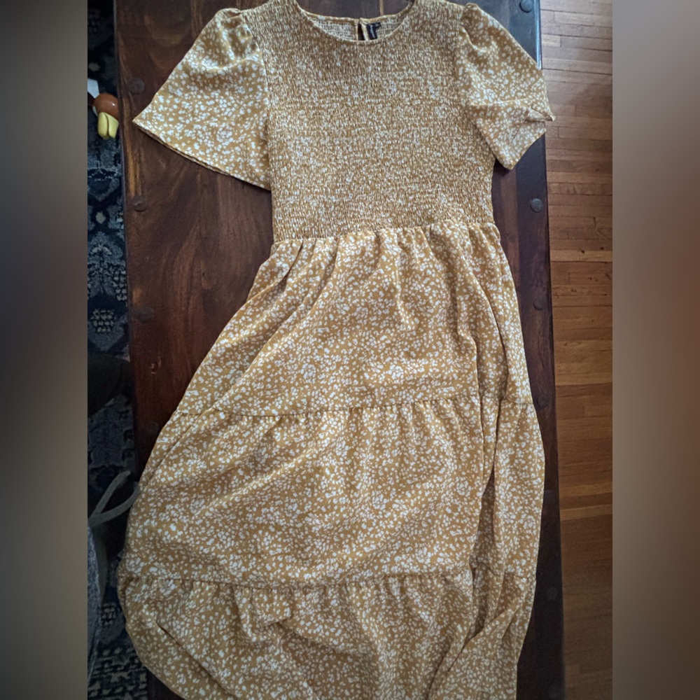 Amazon Yellow and White Floral Maxi Dress